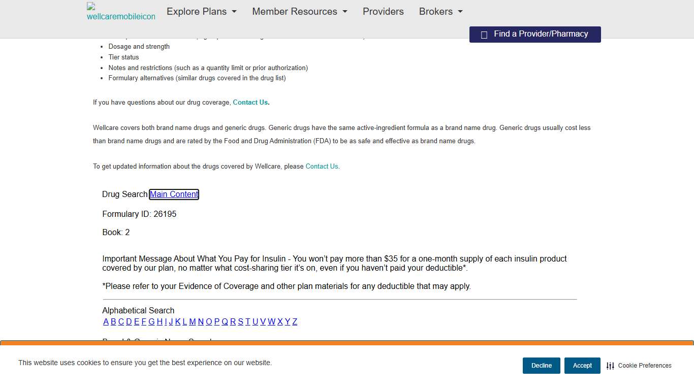 Wellcare Value Script (PDP) Formulary 2026 Wellcare
