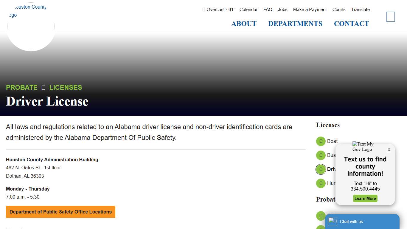 Driver License - Probate - Houston County, Alabama